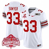 Men's Ohio State Buckeyes #33 Jack Sawyer White 2025 CFP Final With National Champions Patch F.U.S.E. Vapor Limited Stitched Jersey Dzhi,baseball caps,new era cap wholesale,wholesale hats